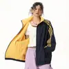 NASA SOBRE Jaqueta listrada estilo americano para mulheres, novo modelo primavera e outono 2026, tamanho pequeno, jaqueta esportiva com gola alta color-blocking