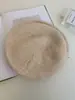 Boina Fácil de Llevar, Estilo Perezoso Hilo de Pelo de Conejo Sombrero de Artista, Circunferencia de Cabeza Grande, Cara Redonda, Estilo de Mujer Otoño e Invierno, Hace que la Cara Parezca Más Pequeña