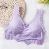 Sutiã Esportivo para Dormir com Fecho Cruzado Lateral Renda na Borda À Prova de Impacto Push-up Lingerie Feminina Tamanho Grande para Corrida Yoga