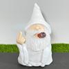 Estátua de Anão Transfronteiriça Artesanato em Resina Ornamentos de Jardim Homem Velho de Roupas Brancas Fumando Decoração de Jardim Feito à Mão