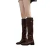 Botas largas hasta la rodilla, con tacón grueso, que aumentan la altura, estilo Maillard, para mujer, nuevas botas de montar versátiles ajustadas para otoño-verano