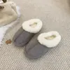 Boca 2026 Pantuflas de Algodón para Mujer Suela Gruesa Punta Cerrada Medias Pantuflas Cálidas de Invierno Sensación de Felpa Plus Hogar Marrón