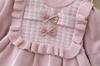 Vestido Suéter de Menina Estilo Ano Novo e Natal 2023 com Laço, Doce Vestido Tricotado Estilo Chanel