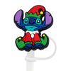 Tampinha de Palha Stitch de Natal Rolha de Palha Tampa contra Poeira Manga de Palha Desenho Animado Acessórios para Palito Tampa contra Poeira