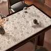 Mantel y Salvamanteles de Mesa de Comedor Estilo Vintage de Lujo Ligero y de Gama Alta, Impermeable, Resistente al Aceite, Resistente al Calor, Resistente a Altas Temperaturas, Protector Lavable para Mesa de Centro