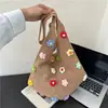 Bolsa de tricô floral estilo casual transfronteiriço para mulheres, novo modelo 2026, bolsa tote de grande capacidade, bolsa grande para o dia a dia