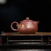 Juego de Té Tetera de Arcilla Púrpura Yixing al por Mayor Regalo, Tetera de Arcilla Púrpura para el Hogar Estilo Chino, Tetera de Arcilla Púrpura Mineral Original Semimanual Oro y Jade