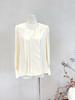 Camisa de Seda para Mujer Primavera/Verano 2026 Nuevo Color Sólido Cuello Redondo Estilo Ol para Viajar Top de Seda de Morera Georgette Doble Elástico de 19 Momme