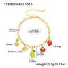 Roda Gigante Aço Inoxidável Gotejamento de Óleo Fruta Zircônia Pingente DIY Corrente de Clavícula Pulseira Anel Moda Luxo Acessível Conjunto para Mulheres