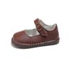 Sapatos de couro infantil 2024 outono novo carro costura meninas princesa sapatos moda cabeça redonda bebê menina sapatos cross border