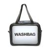 Bolsa de Cosméticos Portátil de PU Transparente Impermeable Gran Capacidad Almacenamiento de Artículos de Aseo Esmerilado Bolso de Mano de Tres Piezas