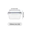 Caixa de Conservação de Alimentos de PP de Grau Alimentício, Marmita Selada para Aquecimento no Micro-ondas, Caixa de Armazenamento para Geladeira e Freezer, Conjunto de Armazenamento para Cozinha