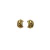 Pendientes de plata 925 con forma de C, elegantes, versátiles, sencillos, retro, de metal, con agujeros, de punto trenzado, con aguja, para mujeres de estilo europeo y americano.