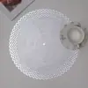 Mantel Redondo de PVC Creativo Impermeable a Prueba de Aceite Aislante Anti-Quemaduras Almohadilla Decorativa Calada Mantel con Forma de Concha Venta al por Mayor