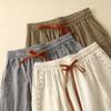 Foto Real de Pantalones Falda Acampanados Sueltos Artísticos Casuales de Nuevo Estilo Verano 2026, Pantalones Casuales Retro Cortos de Pierna Ancha