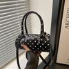 Bolso Único de Lunares para Mujer 2025 Nuevo Bolso de Hombro Cruzado Retro Francés Bolso de Mano Exquisito Bolso Cilíndrico