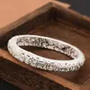Pulsera Estilo Palacio Guochao para Mujer Pulsera de Cobre Blanco Chapada en Plata Moneda Hueca Tallada Fu Lu Shou Pulsera de Madre
