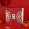 Caixa de Doces para Casamento Chinês, Caixa de Presente Magnética Estilo Chinês com Tampa Flip, Caixa de Embalagem para Lembranças, Maleta com Tassel e Hot Stamping