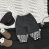 Pantalones de Chándal para Niño Primavera y Otoño 2025 Nuevos Elegantes Bebé Casual Patchwork a Rayas Joggers Versátiles Pantalones para Bebé