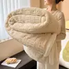 Manta de lã de cordeiro, espessa para o inverno, manta de fleece de coral para cochilos, aquecimento de escritório, manta capa de sofá de fleece de leite para pessoa solteira