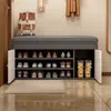 Banqueta para cambiarse los zapatos, zapatero simple, mueble de almacenamiento para la entrada del hogar con cojín suave, zapatero integrado para la entrada