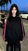 Sudadera cárdigan con cremallera y cuello alto de tres rayas a la moda estilo coreano, chaqueta deportiva de algodón personalizada a rayas de ajuste holgado para pareja