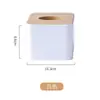 Venta al por mayor de fábrica caja de papel pequeña cuadrada creativa simple con tapa de madera almacenamiento para mesa de café de comedor sala de estar hogar caja de pañuelos