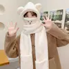 Máscara de Oso, Gorro, Bufanda, Gorro Todo en Uno, Guantes de Invierno para Mujer Adulta, Bufanda para el Cuello, Cortavientos para Ciclismo, Lindo y Cálido Tres en Uno