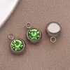 Transfronterizo En Stock Sencillo y Elegante Piedra de Nacimiento de Diciembre Acero Inoxidable Piedra de Nacimiento DIY Vaso de Agua Diamante Redondo Colgante Pequeño