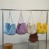 Bolso de Hombro de Color Sólido, Bolso Popular para Mujer, Esquema de Colores Dopamina, Estilo de Letra Texturizado, Bolso Tote de Nailon de Gran Capacidad, Bolso de Mano