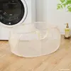 Nueva Cesta de Lavandería Plegable Simple Organizador de Almacenamiento para Baño Cesto para Ropa Sucia Portátil para el Hogar con Asa Cesta para Ropa Sucia al por Mayor