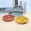Prato de Jantar e Bandeja de Comida de Silicone com Ventosa Integrada, Utensílios de Alimentação para Bebê no Atacado, Prato de Bebê com Ventosa