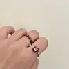 Anel de Cor Esmalte Fritillaria Branco Super Design de Nicho Feminino Anel Ajustável para Dedo Indicador Anel de Luxo Leve Alto Nível