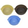 Alfombrilla Redonda de Silicona de Grado Alimenticio Reutilizable y Fácil de Limpiar para Freidora de Aire, Cocina Caliente Transfronteriza, Horneado