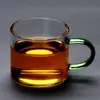 Taza de Té de Vidrio con Asa Taza de Té Transparente Taza de Té Resistente al Calor Taza Juego de Té Kung Fu Taza Espesa para Cata de Té