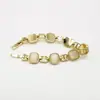 Pulsera cuadrada de ojo de gato gruesa para mujer, oro blanco, geométrica, europea y americana, oro rosa claro, empaque independiente, pulsera de ágata en