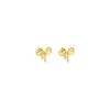 Pendientes de lazo deslumbrantes con baño de oro vietnamita, diseño de nicho simple y exquisito, pendientes de lujo ligero para mujer