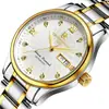 Reloj de Hombre Auténtico Rui Zhi Yuan con Correa de Acero Inoxidable, Reloj de Pulsera Resistente al Agua, Cuero Genuino, Reloj Mecánico Automático Esqueleto para Hombre