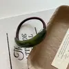 Cuerda para el Cabello Curva de Color Sólido Geométrico Etiqueta Dorada Anillo para el Cabello Elegante de Gama Alta Accesorios para el Cabello de Resina Banda Elástica Alta Banda de Goma Básica Sombrerería