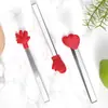 Pinzas para Hielo de Corazón Estilo Simple de Silicona Pinzas Pequeñas Antideslizantes de Acero Inoxidable para Comida Pinzas para Snacks Utensilios Modernos Simples de Silicona