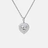 Colar de Diamante Cravejado Estilo Coreano Ins para Mulheres, Corrente para Clavícula com Pingente Simples em Formato de Coração de Luxo Leve, Presente Popular para Namorada