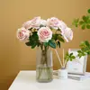 Rosa Artificial de Rama Única Decoración de Boda Flor Artificial Accesorios para Diseño de Fotografía Flor Decorativa Flor Falsa
