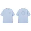 Camiseta de Algodón Puro de Manga Corta con Estampado de Letras de Espuma de Piedra Transfronteriza, Brújula, Cuello Redondo, Camiseta Básica para Hombre, Verano Casual