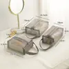 Bolsa de cosméticos portátil de malla para mujer, bolsa de viaje transparente para lavado, productos para el cuidado de la piel, lápiz labial, sombra de ojos, brocha, bolsa de almacenamiento de gran capacidad