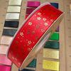 Cinta Floral Dorada con Pan de Oro de 2.5 cm para Cajas de Regalo Hechas a Mano para DIY, Moños para Pasteles y Cintas Decorativas