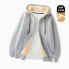 Estilo Nuevo Otoño e Invierno Suéter Cardigan de Cachemira Cálido para Hombre con Capucha Cremallera Versátil Casual Terciopelo Espesado Chaqueta