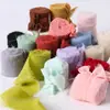 Fita de fio de neve com acabamento em lã rasgada à mão DIY Casamento Porta-flores Presente Convite Tira decorativa Laço Acessórios de cabelo
