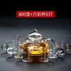 Copo de chá pequeno de vidro Kung Fu conjunto de chá resistente ao calor grosso doméstico transparente copo de água potável conjunto de 6 porta-copos de chá