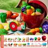 Caja de Almacenamiento de Manzana Navideña Juguetes de Casa de Juego de Simulación Chicing de Frutas para Niños Frutas y Verduras Durian Descamable