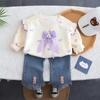 Conjunto de Ropa de Primavera y Otoño para Niñas 2025 Nuevo Estilo Ropa Casual para Niñas Sudadera de Moda Conjunto de Dos Piezas Dropshipping